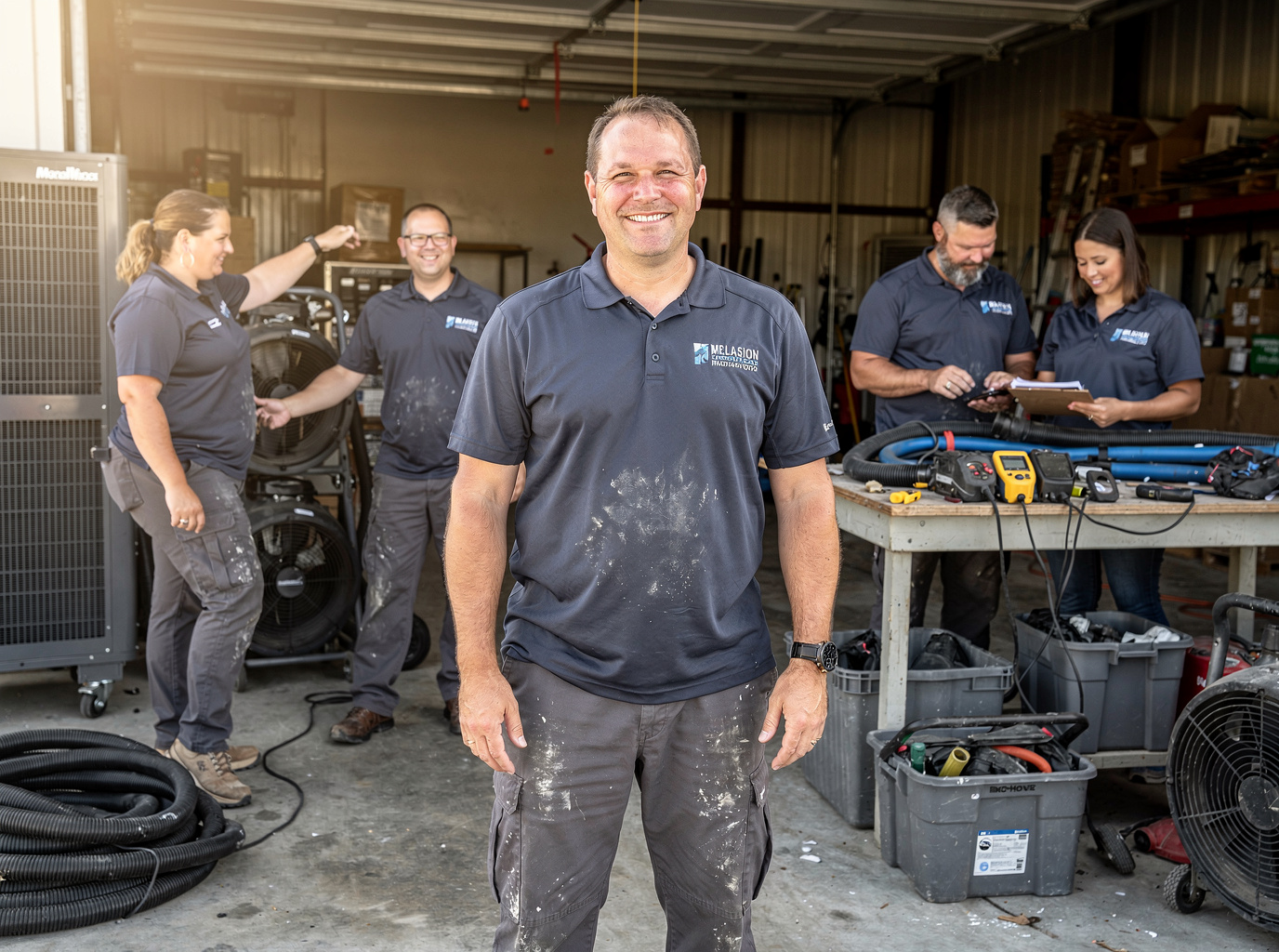 The Orlando Burst Pipe & Water Pros team at work in Orlando